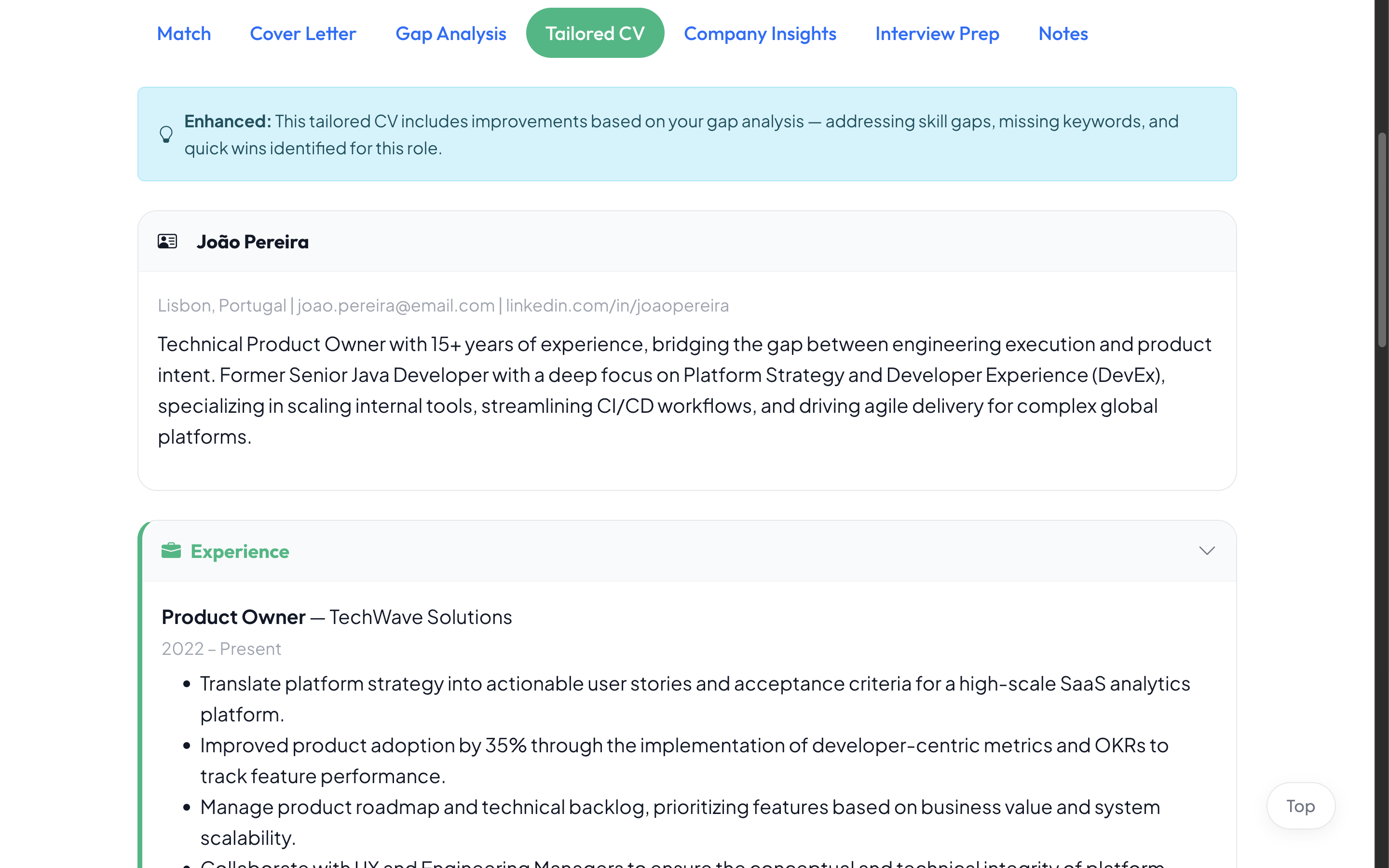 Currículo Personalizado